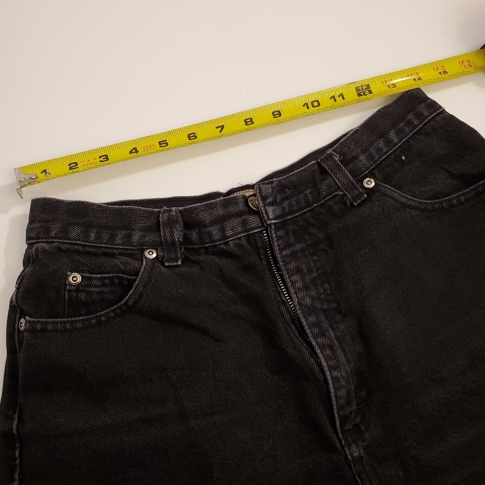 Vintage 90's NY Line Black Denim Distressed Shorts - Picture 7 of 10